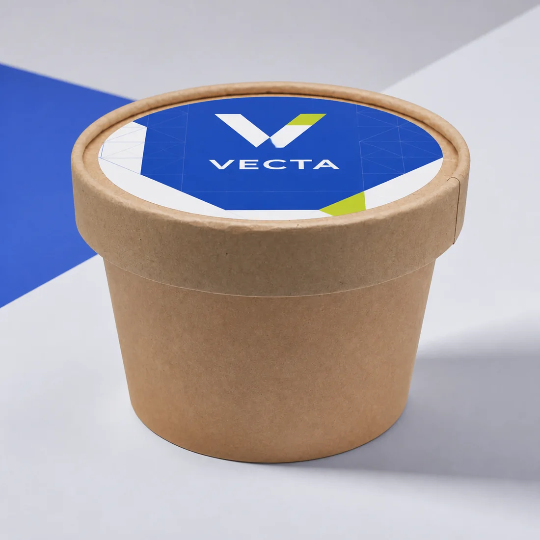 Пример корпоративного дизайна VECTA на крышке чайной баночки